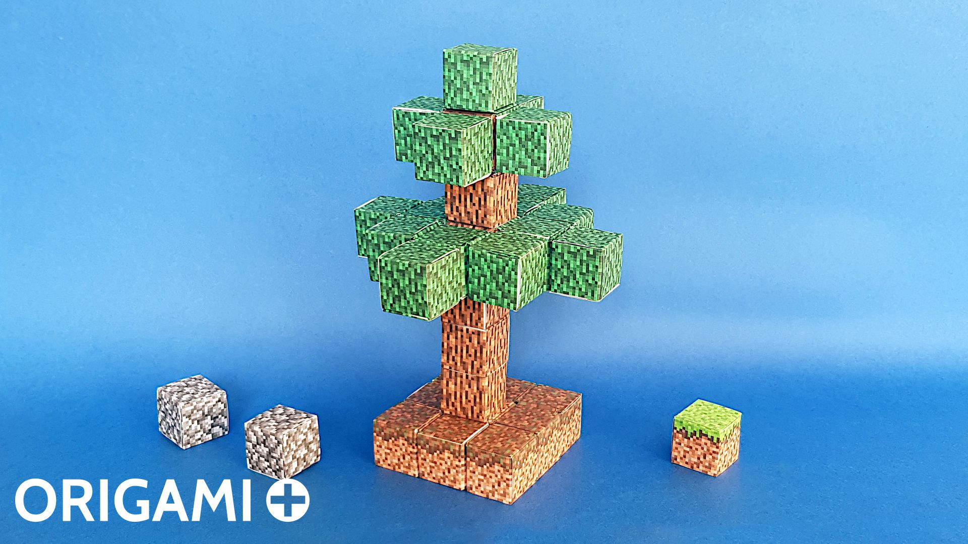 Origami Minecraft redwood tree