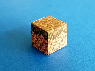 Origami Minecraft podzol block texture and template