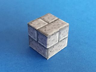 Origami Minecraft stone brick block texture and template