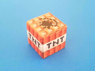 Origami Minecraft TNT block texture and template
