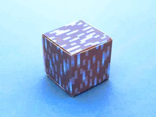 Origami Minecraft water block texture and template