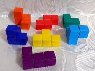 Mini Soma cube made with origami cubes